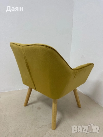 Кадифен фотьойл HOMCOM скандинавски дизайн , снимка 4 - Дивани и мека мебел - 52551584