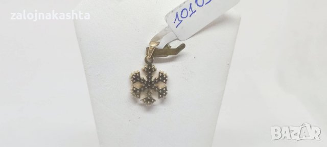 Нова Златна висулка снежинка-1.20гр/14кр, снимка 2 - Колиета, медальони, синджири - 37834041