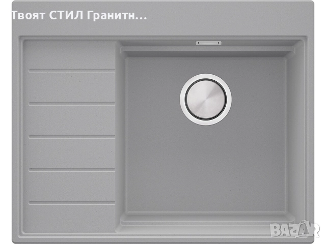Сива гранитна кухненска мивка Сидни 620-45 Ergo Multilevel 620х500, снимка 2 - Мивки - 51918107