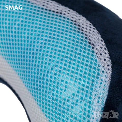 Анатомична възглавница за пътуване с мемори пяна и гел, синя_1219167, снимка 4 - Други - 52286538