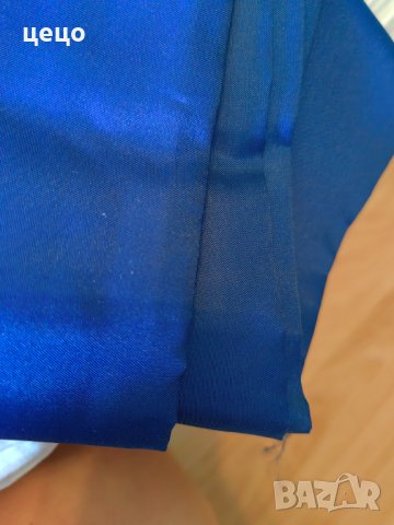продавам син плат полиестер, снимка 2 - Платове и дамаски - 36237122