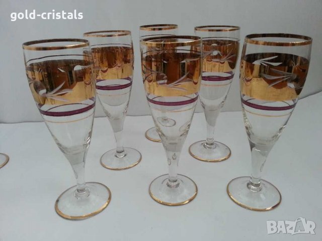 антикварни чаши с позлата  гравирани, снимка 6 - Антикварни и старинни предмети - 31628526