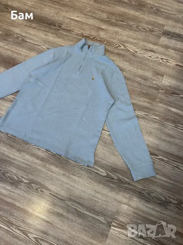 Мъжко!Polo Ralph Lauren Estate RIB Quarter Zip Pullover размер М, снимка 4 - Пуловери - 56106269