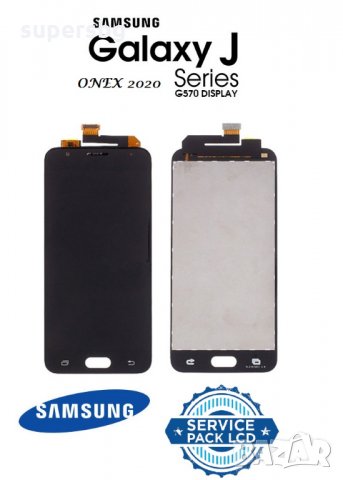 Нов 100% Оригинален LCD Дисплей за  Samsung SM-G570 Galaxy On5 / J5 Prime Touch Screen Black Service, снимка 1 - Резервни части за телефони - 35564709
