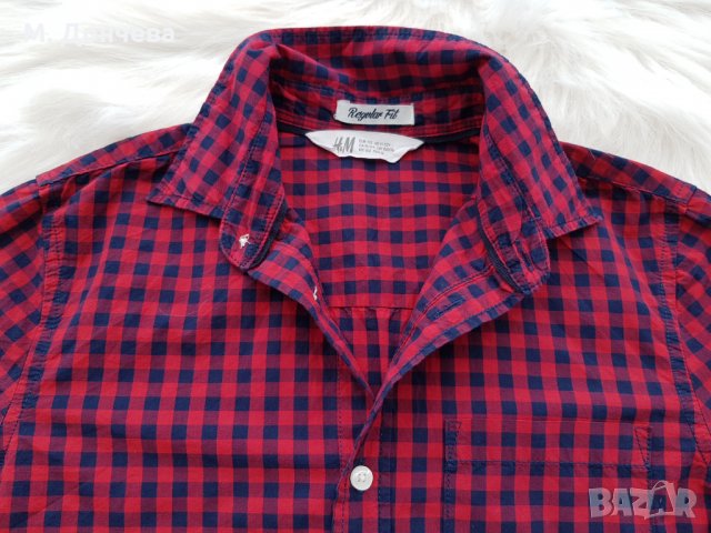 Карирана риза H&M 11-12 години  , снимка 2 - Детски ризи - 30903095