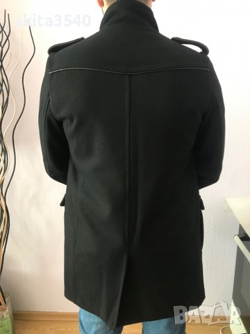 Черно мъжко палто, снимка 7 - Палта - 34194057