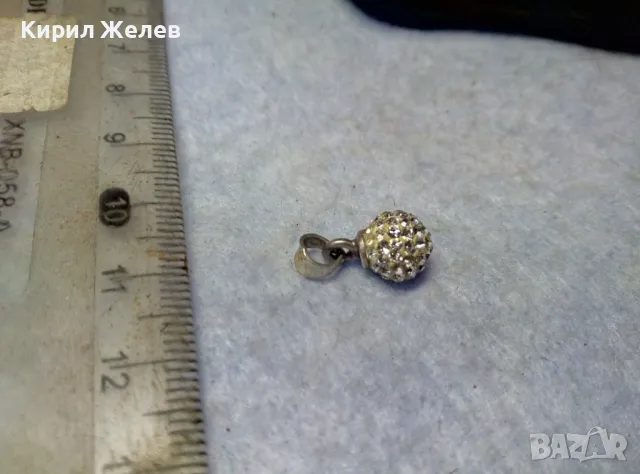 СРЕБЪРНО МЕДАЛЬОНЧЕ АРТ ВИСУЛКА СРЕБРО 925 с БЯЛ ЕМАЙЛ и ИСКРЯЩИ КРИСТАЛЧЕТА 49361