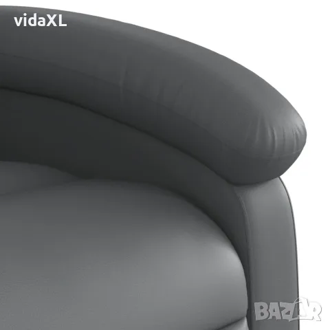 vidaXL Масажен наклоняем стол, сив, изкуствена кожа, снимка 9 - Дивани и мека мебел - 56147450
