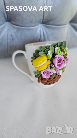 Чаша "Букет от рози" - ръчна изработка, снимка 3 - Декорация за дома - 51568623