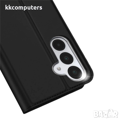 DXU DUCIS Кожен Калъф и Протектор за Samsung Galaxy A17 5G / A17 4G - Държач за Карти и Стойка (Чере, снимка 5 - Калъфи, кейсове - 52200955