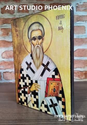Икона на Свети Киприян ikona sveti kiprian, снимка 3 - Икони - 34249146