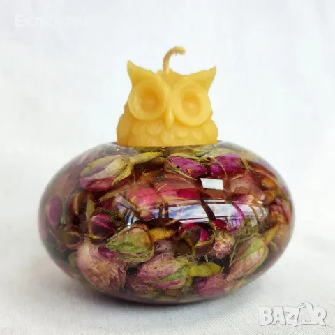 Свещник със сухи розови пъпки, снимка 10 - Вази - 50041110