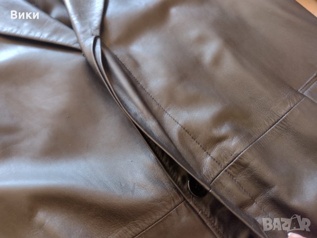 Мъжко елегантно кожено палто / дълго сако Kenzo Homme, снимка 13 - Якета - 34870823