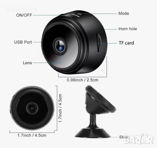 Мини Безжична Wi-fi Камера А9, снимка 2 - IP камери - 53988746