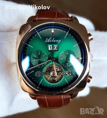 Красив и стилен, механичен мъжки часовник., снимка 4 - Мъжки - 42515505