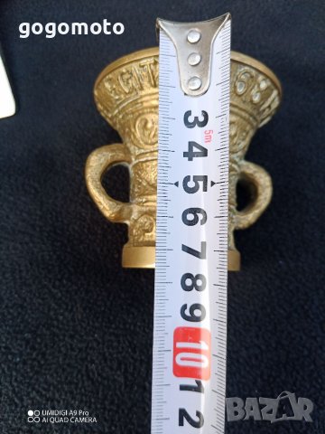 Стара, старинна бронзова чаша, хаванче Арт, Antique 18th Century Bronze Mortar and Pestle , снимка 15 - Други ценни предмети - 37691858