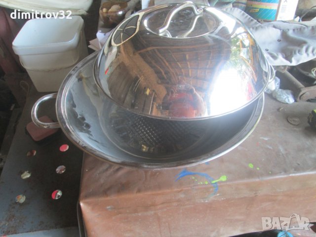 Хромникелова тава с капак, снимка 2 - Съдове за готвене - 29849965