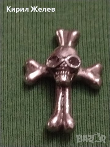 Сребрист метален кръст с череп 💀 дизайнерски модел 37365, снимка 5 - Други - 40413439