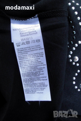 4XL Нова блуза с кристални капси в черно, снимка 6 - Туники - 44784084