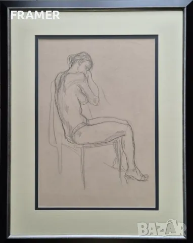 проф. СВЕТЛИН РУСЕВ 1933-2018 "Мечтание" Оригинална рисунка 1990те години, снимка 1