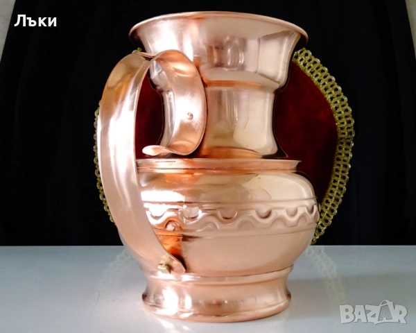 Битова медна кана за вино,чиста червена мед. , снимка 4 - Антикварни и старинни предмети - 51895674