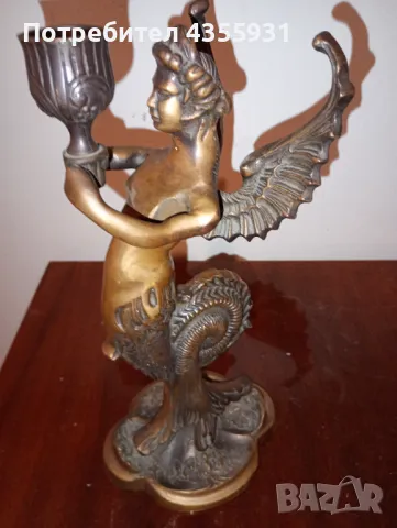 Бронзов стар античен свещник старинен свещник , снимка 2 - Антикварни и старинни предмети - 48899303