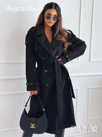 Дамско палто в Черно Сиво Бежаво