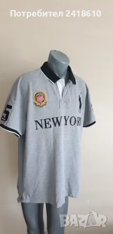 POLO Ralph Lauren New York Pique Cotton Custom Slim Fit Mens Size 2XL ОРИГИНАЛ! Мъжка Тениска!, снимка 3 - Тениски - 50376568