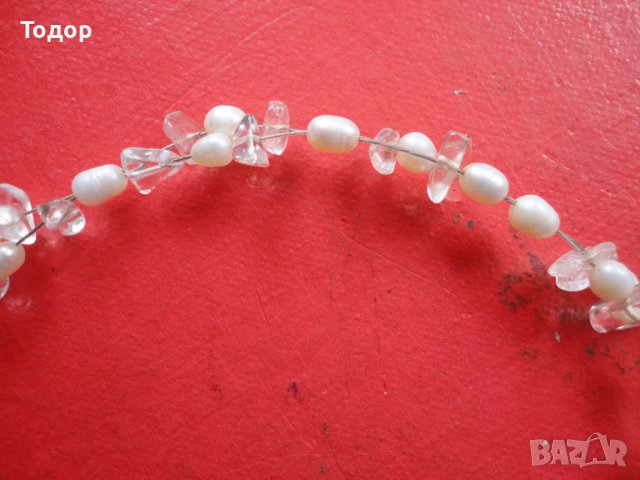 Колие гердан естествени перли и камъни , снимка 2 - Бижутерийни комплекти - 40427275