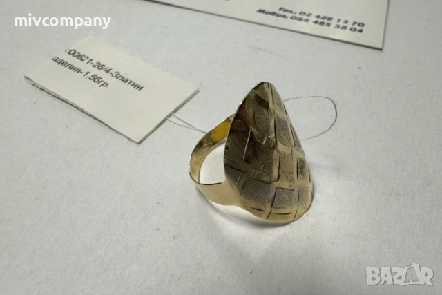 Златен пръстен 1.56гр., снимка 3 - Пръстени - 53995547
