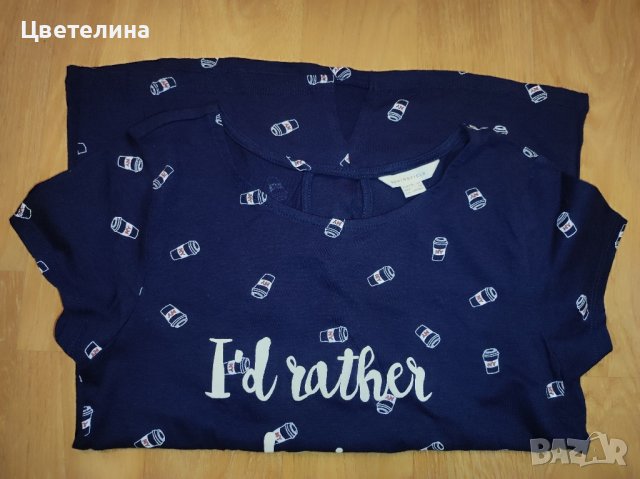 Дамска тъмносиня тениска SPRINGFIELD размер XS цена 15 лв., снимка 5 - Тениски - 42887254