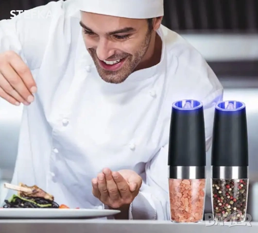 Автоматична мелничка за сол и черен пипер, снимка 3 - Прибори за хранене, готвене и сервиране - 53100909