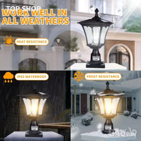 Външна градинска соларна лампа от лят алуминий, снимка 11 - Соларни лампи - 49971381