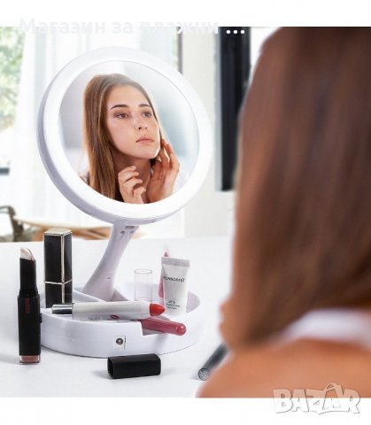 СГЪВАЕМО КОЗМЕТИЧНО ОГЛЕДАЛО С LED ОСВЕТЛЕНИЕ И МАЛЪК ОРГАНАЙЗЕР - код 1895, снимка 3 - Други - 34239623