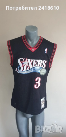 Mitchell & Ness Philadelphia NBA Allen Iverson #3  Mens Size  M НОВО!ОРИГИНАЛ! Мъжки Потник, снимка 15 - Спортни дрехи, екипи - 54142506