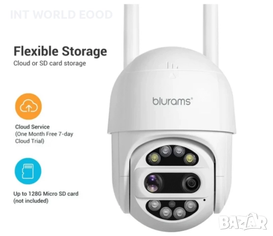Blurams S21C 3MP WiFi Камера PTZ с двоен обектив 360° завъртане Blurams APP, снимка 3 - IP камери - 52063118