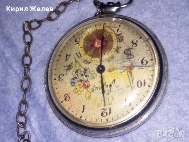 МОЛНИЯ СССР МЕХАНИЧЕН ДЖОБЕН ЧАСОВНИК МЪЛНИЯ За КОЛЕКЦИЯ РЕМОНТ с РЪЧНО ИЗРИСУВАН ЦИФЕРБЛАТ 81951, снимка 7 - Антикварни и старинни предмети - 40443834