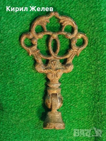 СТАРИННА МЕТАЛНА ДРЪЖКА за СКРИН ЧЕКМЕДЖЕ ШКАФЧЕ БЮФЕТ АВТЕНТИЧЕН ВИД с ПАТИНА АНТИКВАРНА ВЕЩ 1011, снимка 2 - Антикварни и старинни предмети - 35679653