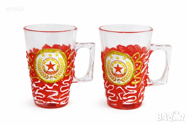 Ръчно декорирани чаши за кафе ЦСКА – стил и страст в едно