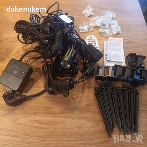 Комплект от 8 RGB градински прожектори с дистанционно управление, снимка 7 - Прожектори - 52478406