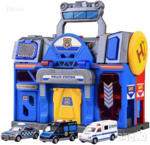 Детска играчка City Action - пожарна и полицейска станции и 6 машини в куфар с удобна дръжка 🎁🚒🚔, снимка 3 - Коли, камиони, мотори, писти - 48304682