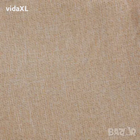 vidaXL Затъмняваща завеса с куки, имитираща лен, бежова, 290x245 см, снимка 4 - Пердета и завеси - 56146721