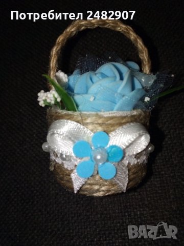 Ръчно изработени мини кошнички с цветя, снимка 11 - Декорация за дома - 38468109