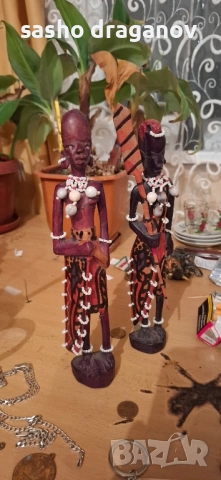 2 ръчно издялани африкански фигурки, снимка 6 - Други ценни предмети - 52500620