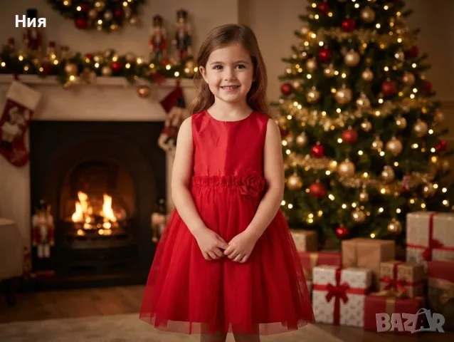 Красива червена официална рокля H&M 5-6 години