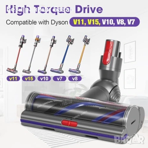 Нова Резервна Глава за Dyson V7 V8 V10 V11 V15 анти заплитане 100W, снимка 2 - Прахосмукачки - 53965776