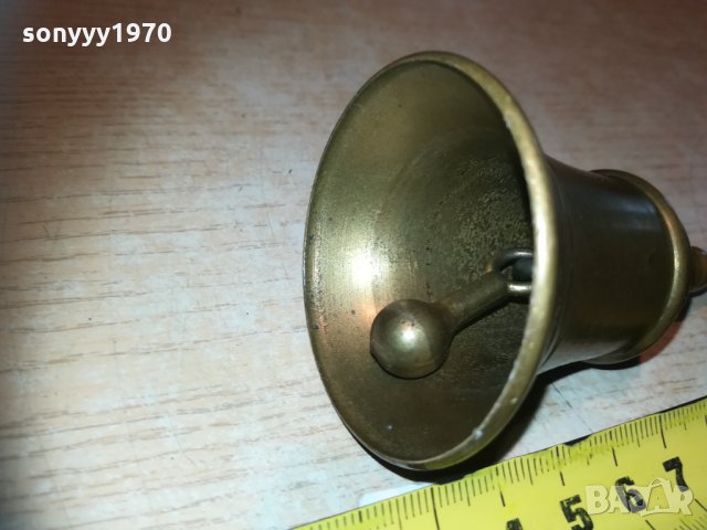 мед/месингова камбанка-масивна-внос франция, снимка 6 - Антикварни и старинни предмети - 30204101