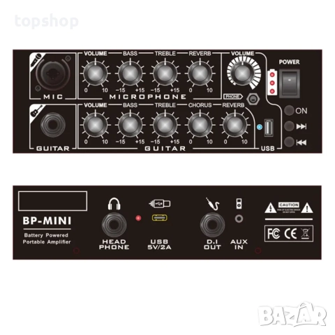 Чисто нов Coolmusic BP MINI усилвател за акустична китара, 30-ватов Bluetooth високоговорител..., снимка 6 - Други - 52083904