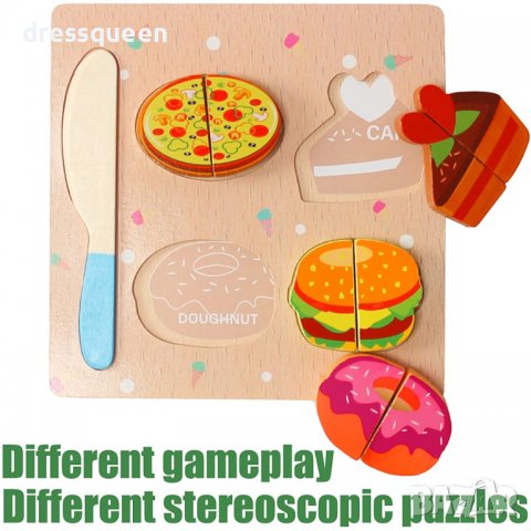 3581 Комплект дървени храни за рязане с нож и дъска, снимка 4 - Други - 37769832