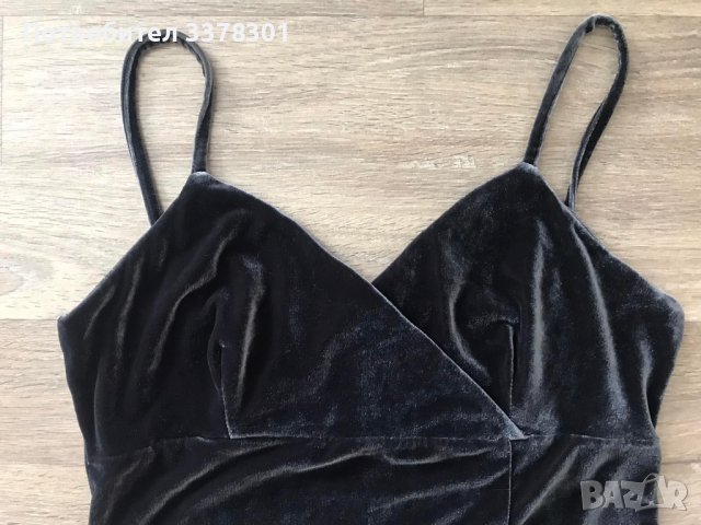 Еластична кадифена рокля с цепка, снимка 4 - Рокли - 36897394